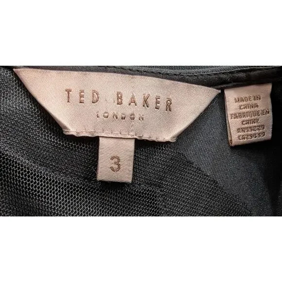 Ted Baker 3 Dress Black Serenity Bodycon Cocktail Misses Size US 8 - Picture 6 of 7